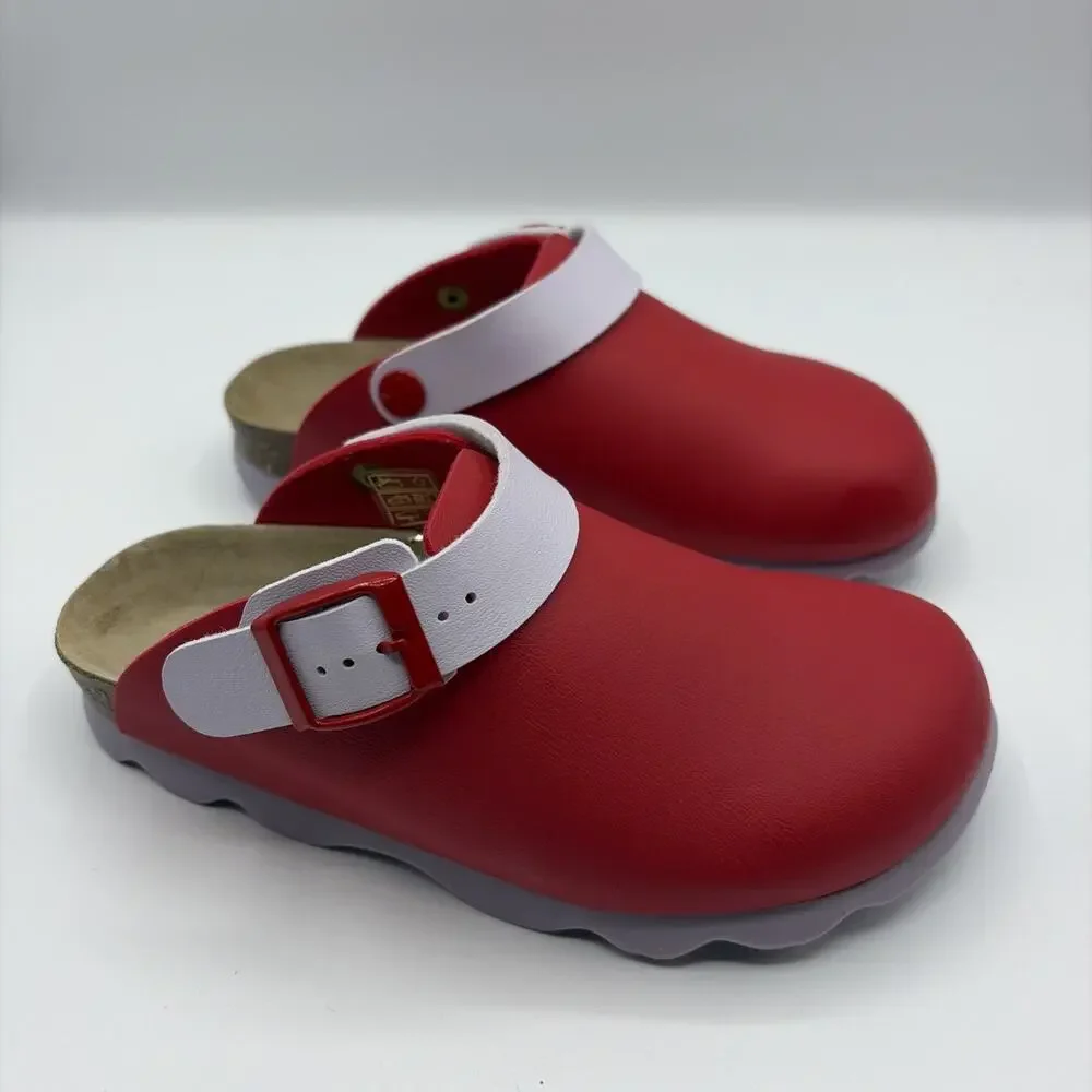 Mini Boden Colourblock Clogs Firecracker Red Girls Sz EU 31 US13 NWOB SPAIN